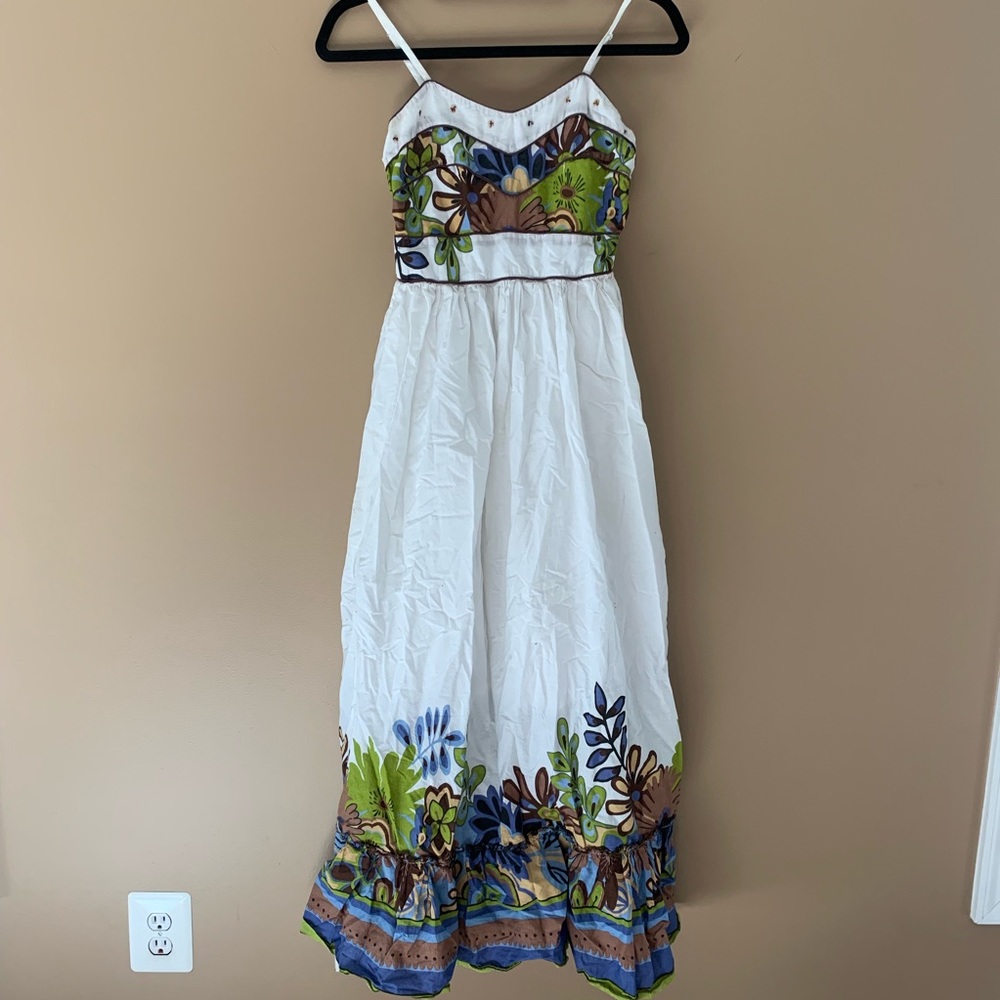 🌿Floral and white maxi dress🌿